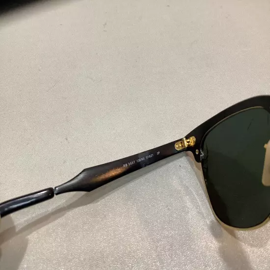 Ray Ban RB3507 136/N5 CLUBMASTER ALUMINUM Polarized Green Classic AUTHENTIC Read