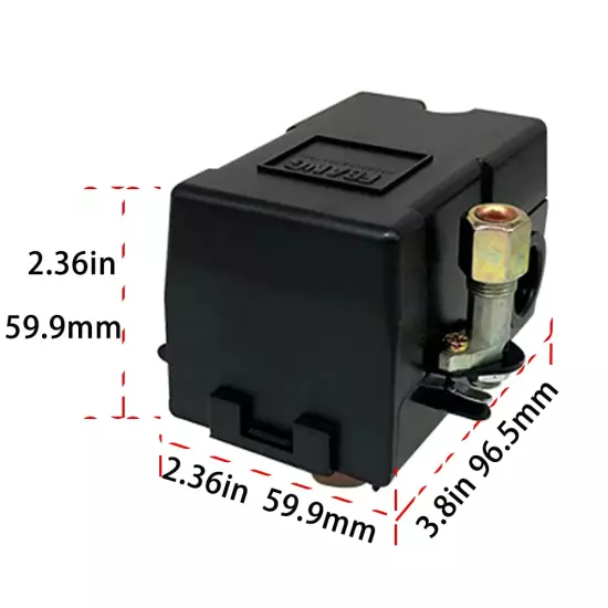 Generic Air Compressor Pressure Automatic Start Switch 95-125 PSI 1 Port,0.8Mpa 