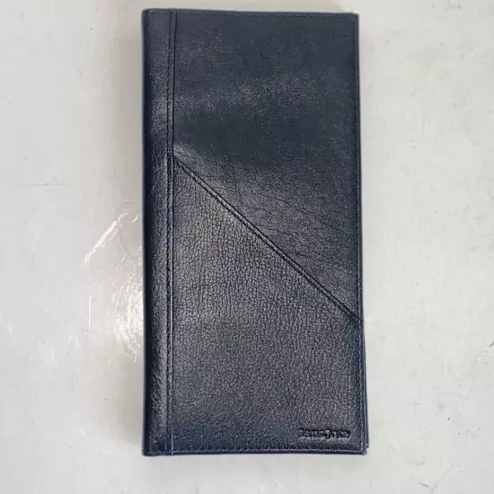 Samsonite Black Full Grain Leather Travel Wallet Passport Card ID Money Holder