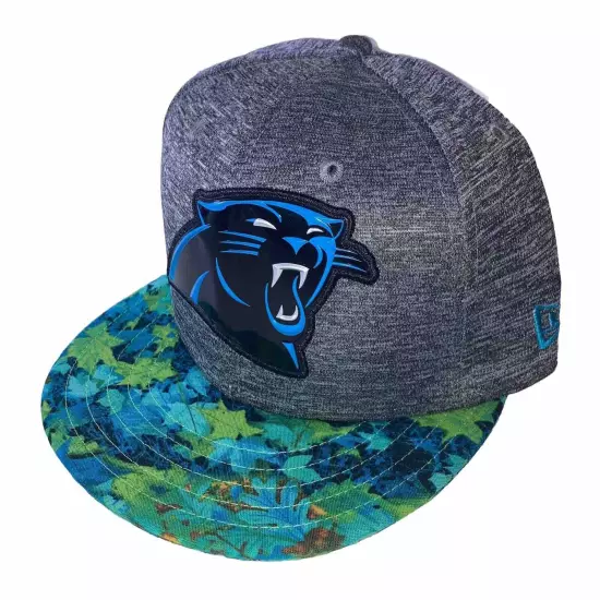 Carolina Panthers Neon Fall Leaf Camo Brim 9FIFTY New Era SnapBack Turquoise -