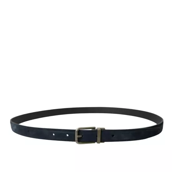 Dolce & Gabbana Suede Leather Gold Buckle Belt - Belts - Blue -Size 95