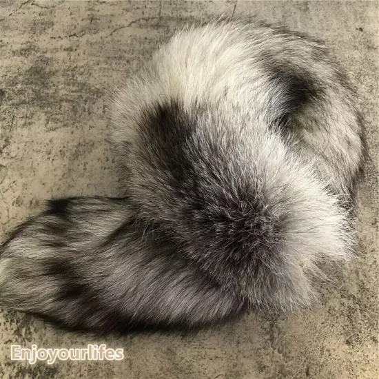 70cm/27.5" Long Real Fox Fur Tail Keychain Adult Games Furry Cosplay Toy Pendant