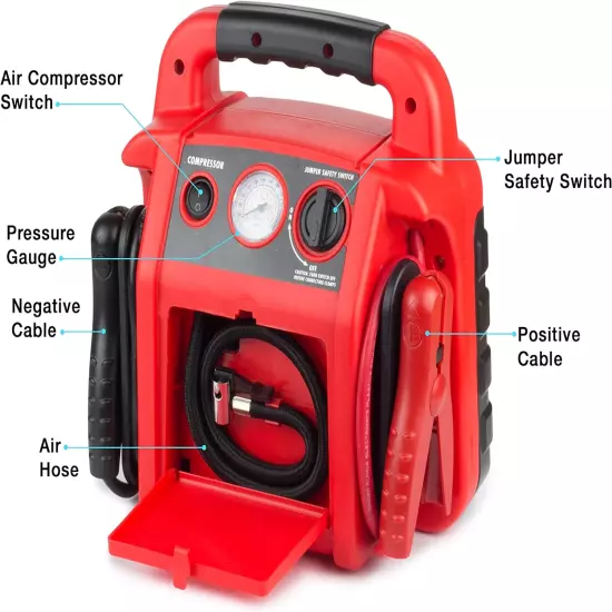 EL7552 Jumpboost V10 Air 1000 Peak Amps 12V Jump Starter with 260 PSI Powerful A