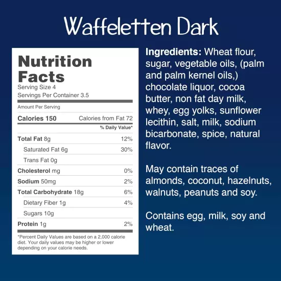 Bahlsen Dark Chocolate Waffeletten Cookies 3.5 Ounces Pack of 1