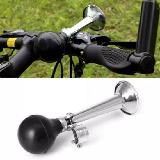 BIKE BICYCLE BELL LOUD CYCLE HOOTER HONKING AIR HORN STEEL PUSH SQUEEZE HANDLE