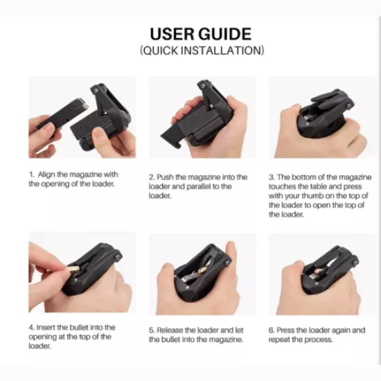 2x Universal Sylvan Raptor Pistol Speed Loader from .380 9mm - 45 ACP Magazines