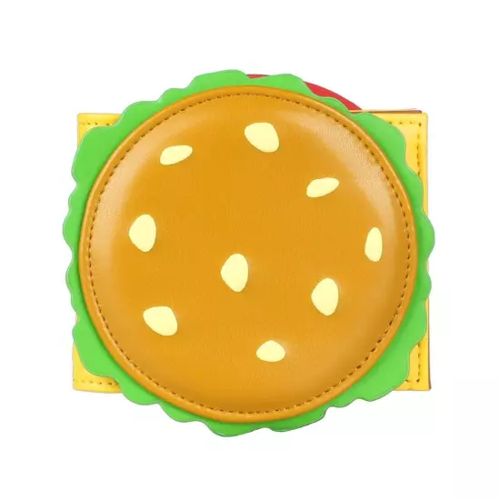 "Cute burger-shaped wallet for women, designer ID card holder for men"