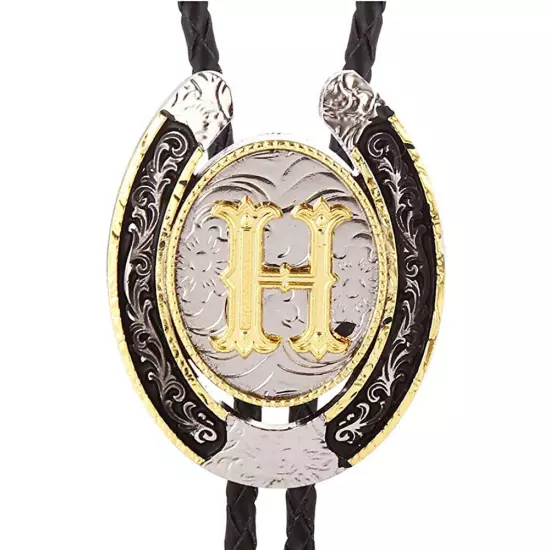 Bolo Tie for Men- Golden Initial Letter A to Z Western Cowboy Bolo Tie for Women