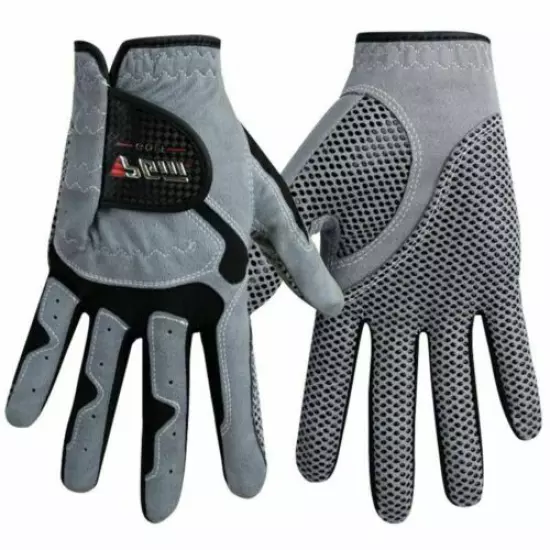 Golf Gloves Mens Left Hand Soft Breathable Sheepskin Anti-slip Granules gray