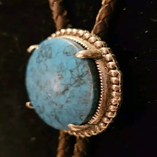 Large Native American Turquoise Bolo Tie