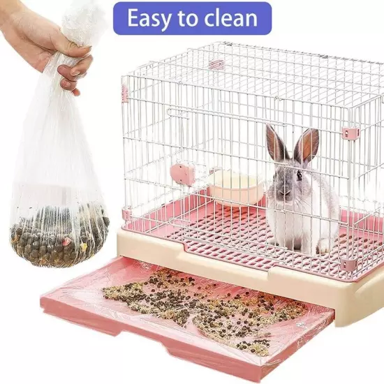 50 Pcs Clear Plastic Bunny Cage Liner Bag Universal Toilet Film for Bunny7840