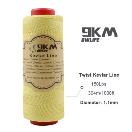 Heavy Duty 1000ft Test 70-150lb 100% Kevlar Sewing Thread Line Made with Kevlar