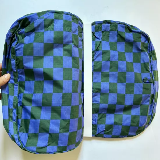 NEW! Baggu *LARGE* PACKING CUBE SET in “Jewel Checks” — Washable Recycled Nylon