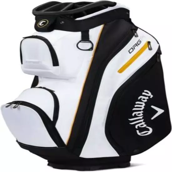 New Callaway Golf 2022 Org 14 Cart Bag COLOR: Black with White/Gold 14-Way Top