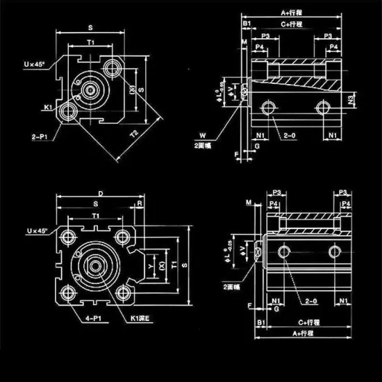 SDA32 Double Acting Pneumatic Cylinder Without Magnet SDA32X5 X10 X15 X20-X100