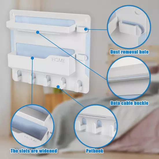 Bedside Wall Mount Shelf, Adhesive Bedside Organizer for Remote、Phone、Glasses. B