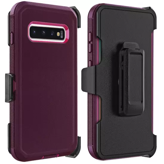 For Samsung Galaxy S10/S10+/S10e Heavy Duty Shockproof Case Cover + Belt Clip