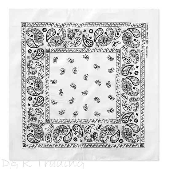 108 Pack Unisex Wholesale Paisley 100% Cotton Double Sided Print Bandanas Bulk