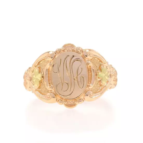 Ostby & Barton Art Deco Initials WSC Signet Men's Ring - Yellow Gold 10k Vintage