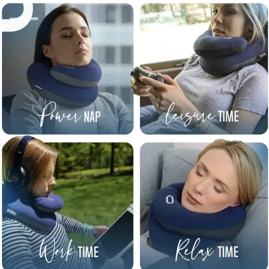 BCOZZY Neck Pillow for Travel Provides 2X Support to the Head, Neck & Chin NWOT