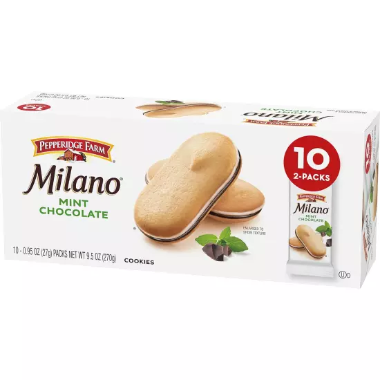 Milano Cookies, Mint, 10 Packs, 2 Cookies per Pack