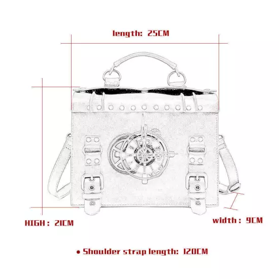 New Ladies Handbag Steampunk Retro Style Ladies Fashion Shoulder Crossbody Bag