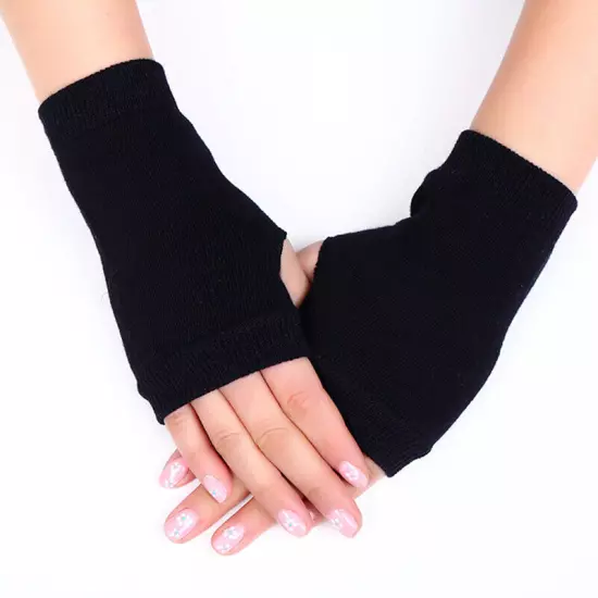 Women Winter Half Finger Fingerless Gloves Wrist Arm Hand Warmer Knitted Mittens