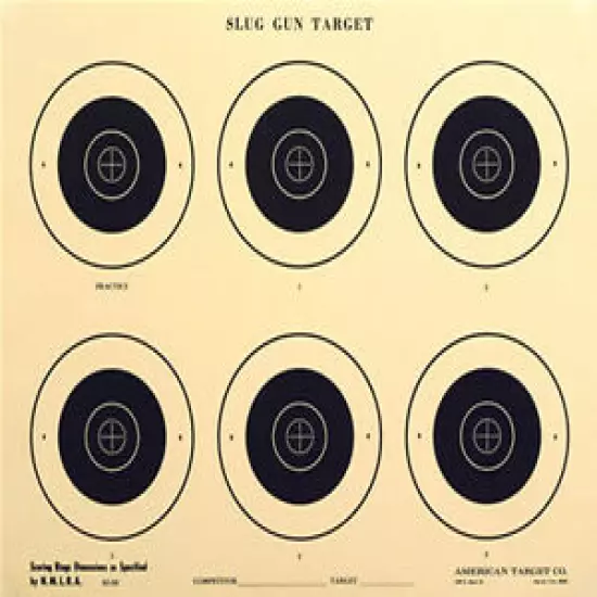 (50) SG-50 Official 50-Yard NMLRA Slug Gun Six Bull Target [17.5" x 22"] on tag