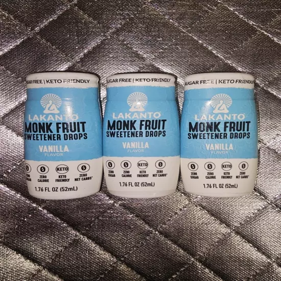 Lakanto Liquid Monkfruit Extract Drops - Zero Calorie/Zero Sugar Lot Of 3