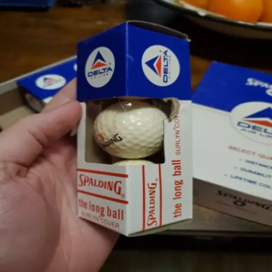 Vintage Spalding Delta Airlines Branded Golf Balls Box Of 12