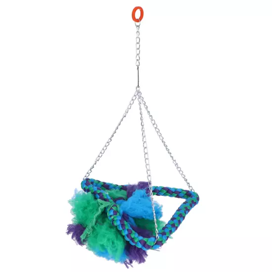 Bird Parrots Swing Ladder Stand Cotton Rope Birdcage Hanging Chewing Biting Toys