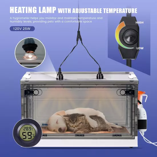 Puppy Incubator with Heating and Oxygenator, Incubator for Puppies, Kitten Incub