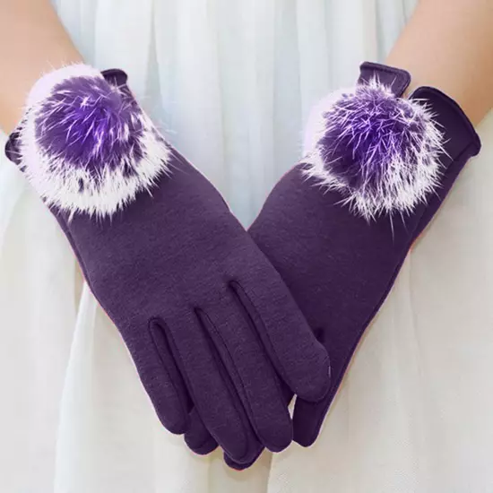 Women Winter Touchscreen Gloves For Cold Weather Solid Thermal Knit Cuff Gloves