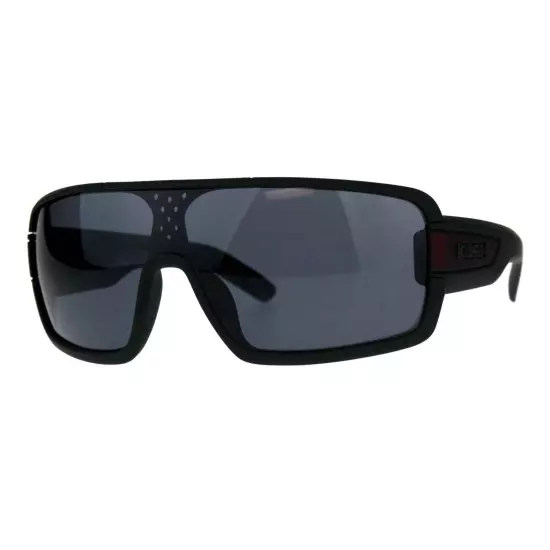 KUSH Goggle Sunglasses Mens Matted Black Shield Frame UV 400