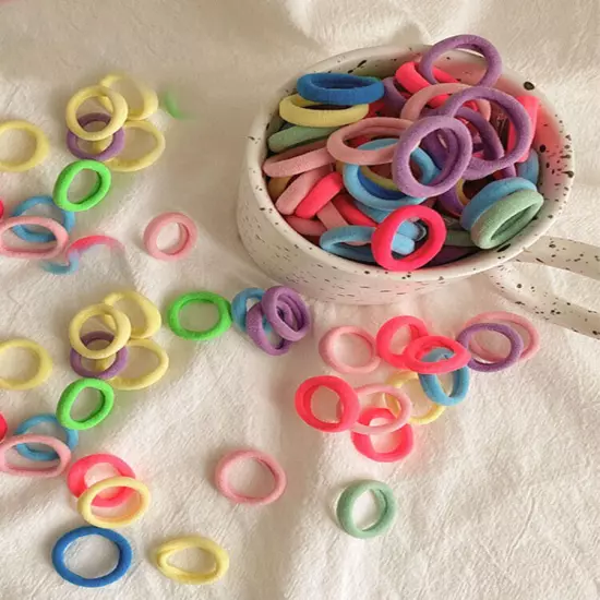 100PCS Mini Small stretchy Endless Elastics Girls kids hair Bobbles Bands