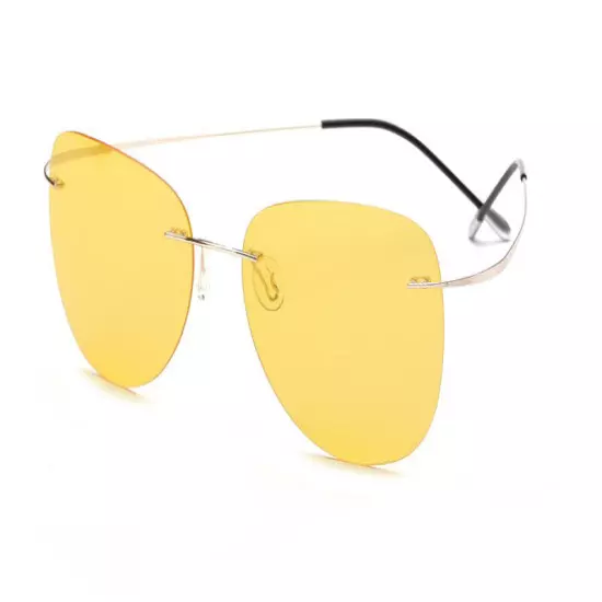 Polarize Sunglasses Titanium Silhouette Light Brand Designer Rimless Men Eyewear