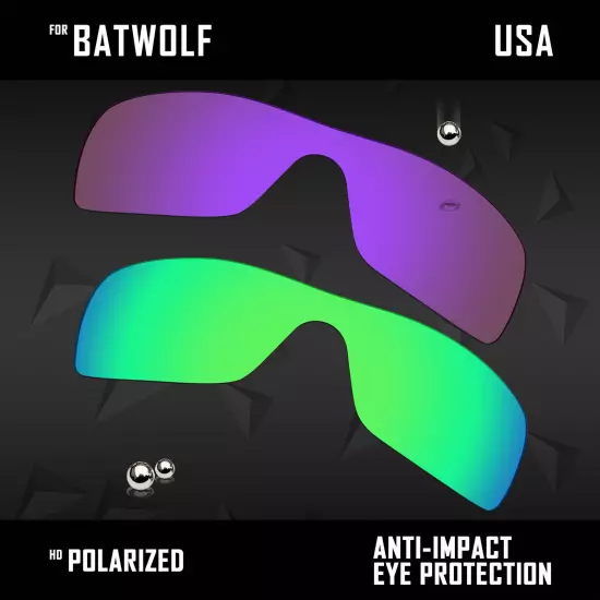 Anti Scratch Polarized Replacement Lenses for-Oakley Batwolf OO9101 Options