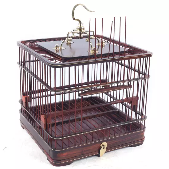 9*9*8" Vintage Bird Cage Wooden Aviary House Birdcage Parrot Macaw W/Stand