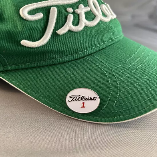 Titleist Green And White Golf Cap by NEW ERA Adjustable With Magnet!