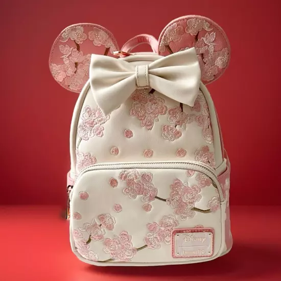 Loungefly Disney Minnie Mouse Cherry Blossom Ears Mini Backpack - NWT