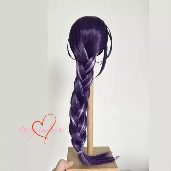 1/4 1/3 Uncle BJD Wig Doll Hair Highlight Long Braid Dark Purple Anime Cosplay