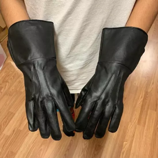 Genuine Leather Medieval Long Cuff Gloves, Made With Original Sheep Skin Leather