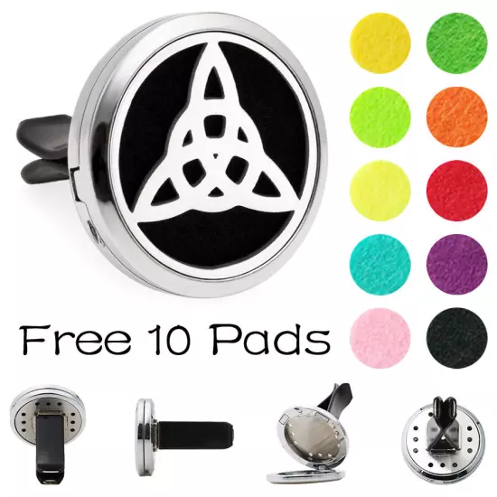 Car Diffuser Vent Clip Air Freshener Essential Oil Aroma diffuser Locket 10Pads 