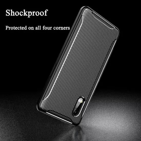 For Samsung Galaxy XCover Pro Slim Shockproof Soft Carbon Fiber Case Cover