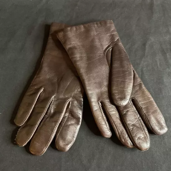 Vintage Fownes Leather Gloves Womens Size M Brown WPL 9522 Thinsulate Lining