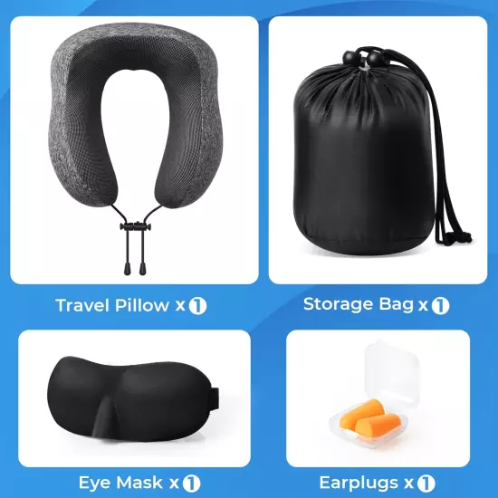 Travel Pillow, Travel Pillows for Sleeping Airplane, Removable Cover Neck Pillow