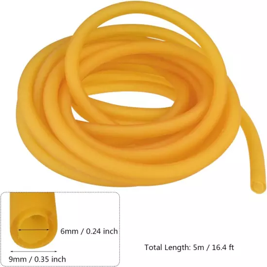 Natural Latex Rubber Band, 16.4Ft / 5M, 6X9Mm Rubber Tube Tubing