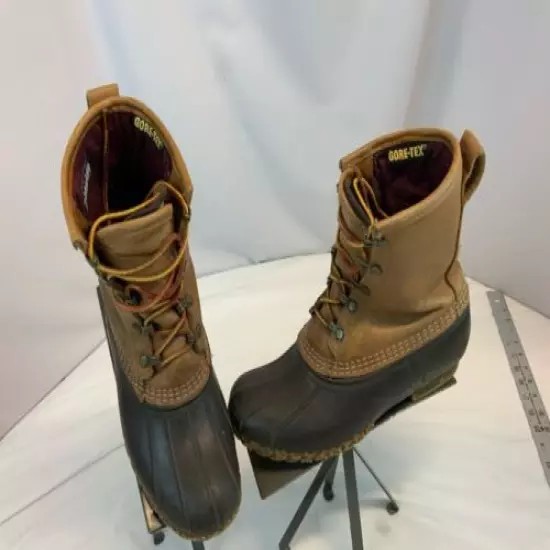 L.L. Bean Gore-Tex Maine Hunting Duck Boots Womens Sz 7 Tan Leather YGI B1S-10