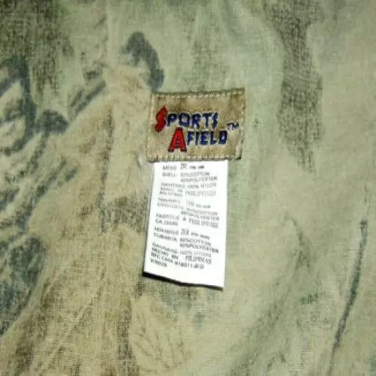 SPORTS AFIELD CAMO HUNTING VEST 2X EXTRA LARGE