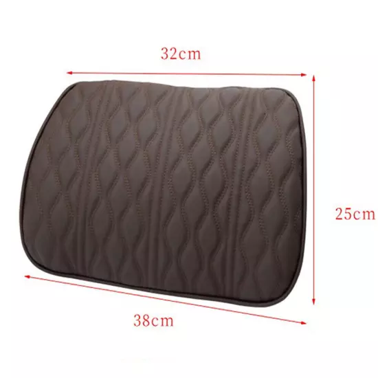 Memory Foam Car Neck Pillow PU Leather Auto Seat Lumbar Support Headrest Cushion